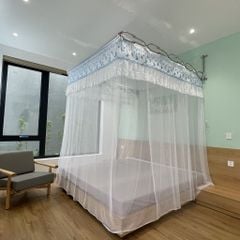 Màn khung xếp gọn- Trắng Xanh