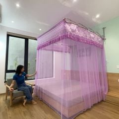 Màn khung xếp gọn- Màu Tím