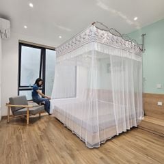 Màn khung xếp gọn- Trắng Hoa Tím