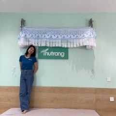 Màn khung xếp gọn- Trắng Xanh