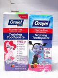 Kem đánh răng Orajel Training Toothpaste cho trẻ em nuốt được 42,5g