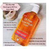 Sữa Rửa Mặt Trị Mụn Neutrogena Oil-Free Acne Wash 269ml  mỹ. (dành cho nam và nử).