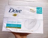 XÀ BÔNG CỤC DOVE SENSITIVE SKIN 113G TRẮNG MỊN DÀNH CHO DA NHẠY CẢM , LÓC 16 CỤC .