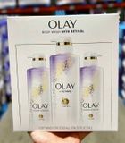 Set sữa tắm trắng da giảm thâm Olay Retinol 530ml x3 chai của Mỹ .