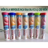 Viên sủi bổ sung vitamin  C Mivolis và khoáng chất , tăng đề kháng, ống 20 viên đức .  ( Thơm ngon dễ uống)