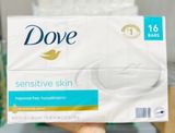 XÀ BÔNG CỤC DOVE SENSITIVE SKIN 113G TRẮNG MỊN DÀNH CHO DA NHẠY CẢM , LÓC 16 CỤC .