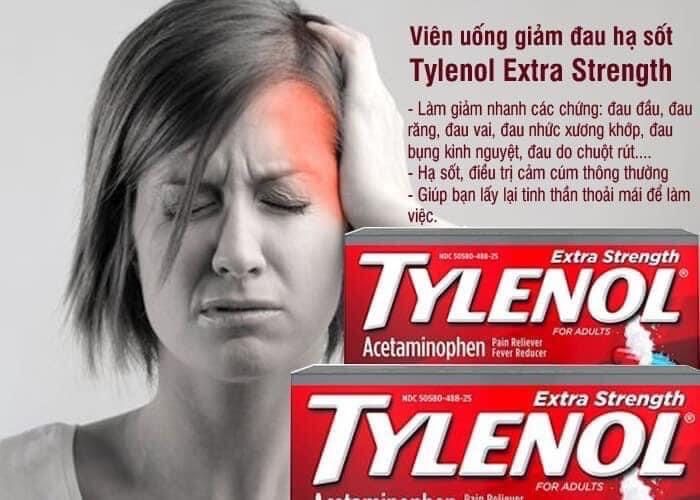 Tylenol Paracetamon  500mg 100 Viên , dảm đau hạ sốt của my.