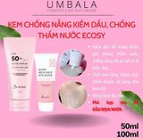 KEM CHỐNG NẮNG KIỀM DẦU CHỐNG THẤM NƯỚC 50ML - ECOSY MILD DAILY SUN BLOCK - OIL CONTROL SYSTEM & WATER PROOF SPF 50+/PA+++ 50ML Hàn quốc . ( mẫu mới )