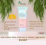 KEM CHỐNG NẮNG KIỀM DẦU CHỐNG THẤM NƯỚC 50ML - ECOSY MILD DAILY SUN BLOCK - OIL CONTROL SYSTEM & WATER PROOF SPF 50+/PA+++ 50ML Hàn quốc . ( mẫu mới )