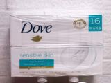 XÀ BÔNG CỤC DOVE SENSITIVE SKIN 113G TRẮNG MỊN DÀNH CHO DA NHẠY CẢM , LÓC 16 CỤC .