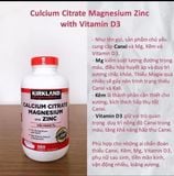 Viên Uống canxi Kirkland Signature Calcium Citrate Magnesium and Zinc 500mg  hộp 500 viên của Mỹ