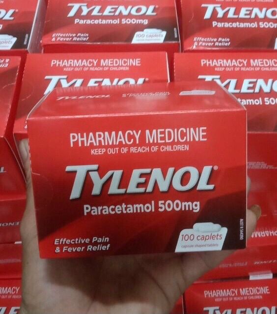 Tylenol Paracetamon  500mg 100 Viên , dảm đau hạ sốt của my.