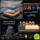  Oukitel G1 | 24GB (6+18)+256GB, 6.52'' HD+,Camera 48MP, 10600mAh, Android14, NFC. 