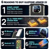  Ulefone Armor 22 | Flagship Ram 16GB + 256GB | Sát Thủ Nhìn Đêm 64MP + IR LEDs 