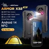  Ulefone Armor X32 4G | Helio G91, RAM 12GB, ROM 128GB, 5500mAh, Night vision 20MP, Android 14 chống nước, , NFC 