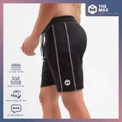 Quần short thể thao vải poly phối dải chỉ nổi The Max T72024 G07160