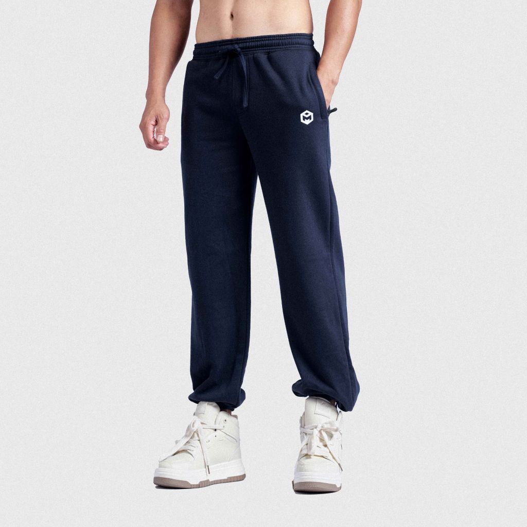 Quần jogger lót bông rút gấu form suông vải nỉ cotton G12227 (cotton, suông, bigsize, oversize, dáng rộng)