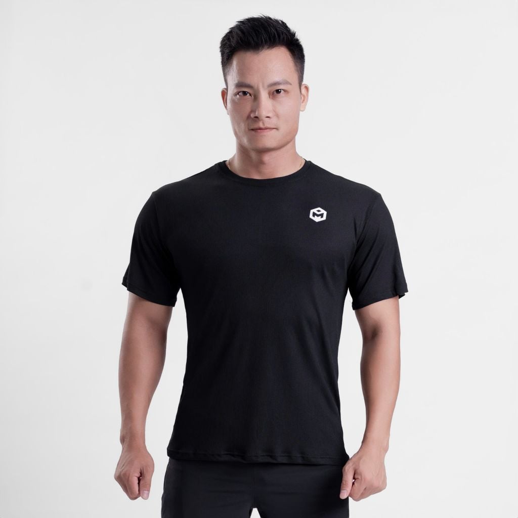 Áo cộc tay dáng suông vải tăm lạnh siêu nhẹ logo The Max G09198