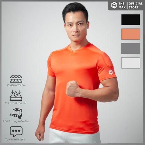 Áo cộc tay dáng ôm vải thun lạnh cổ trụ 4 màu The Max G08181