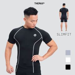 Tshirt body combat dải chỉ khác màu logo nổi THE MAX G02233