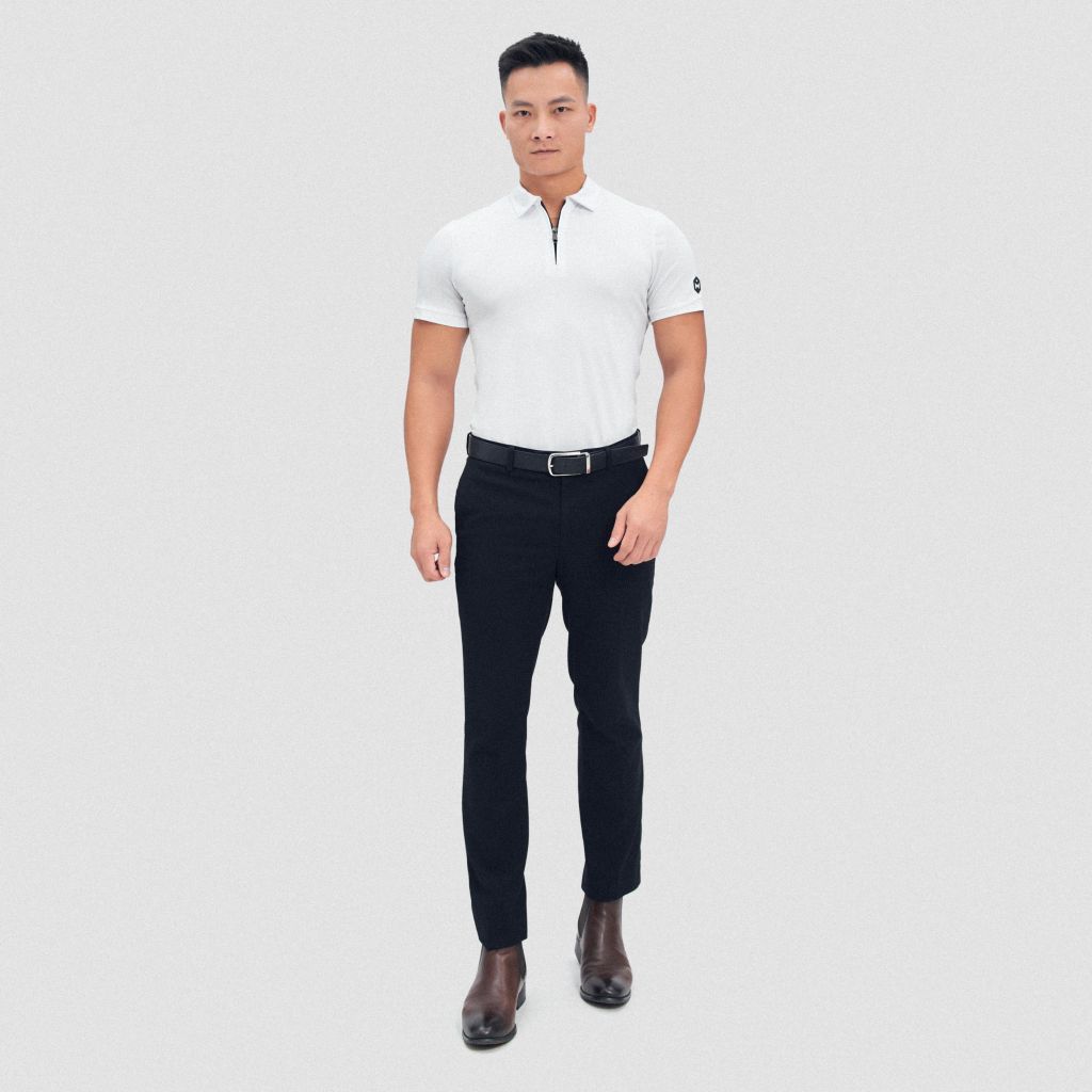 Áo polo lux kéo khóa vải thun lụa THE MAX G02234