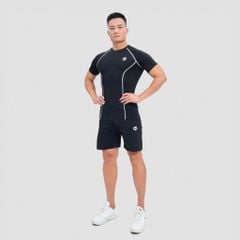 Tshirt body combat dải chỉ khác màu logo nổi THE MAX G02233