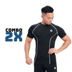 Tshirt body combat dải chỉ khác màu logo nổi THE MAX G02233