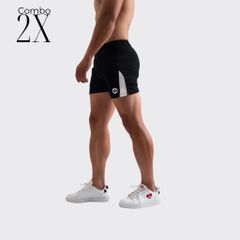 Quần Short thể thao Quần tập Gym, Quần chạy bộ ,... vải poly hai da dáng nửa đù GYMMAX T112023 G1159