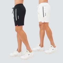 Quần short phối sọc viền vải poly 2 da The Max G02239