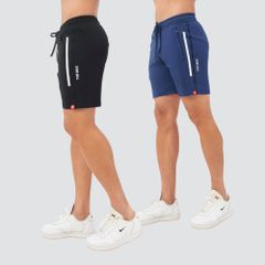 Quần short phối sọc viền vải poly 2 da The Max G02239