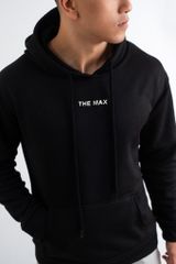 G1049 Áo hoodie đen vải nỉ trần bông cao cấp GYMMAX