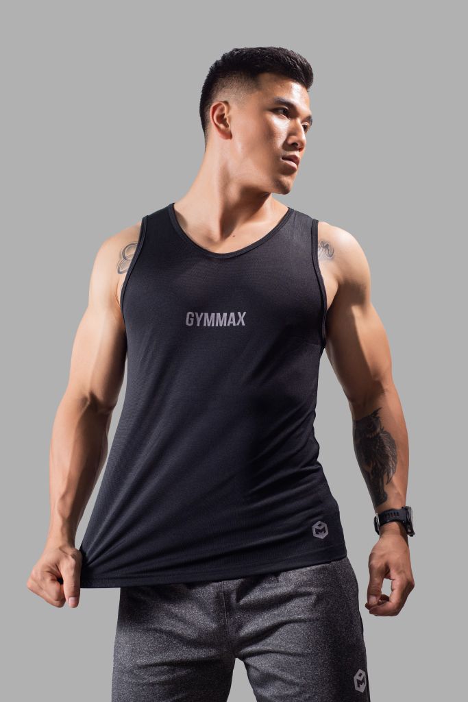 Áo Tanktop Thể Thao vải lacot dáng basic logo THEMAX