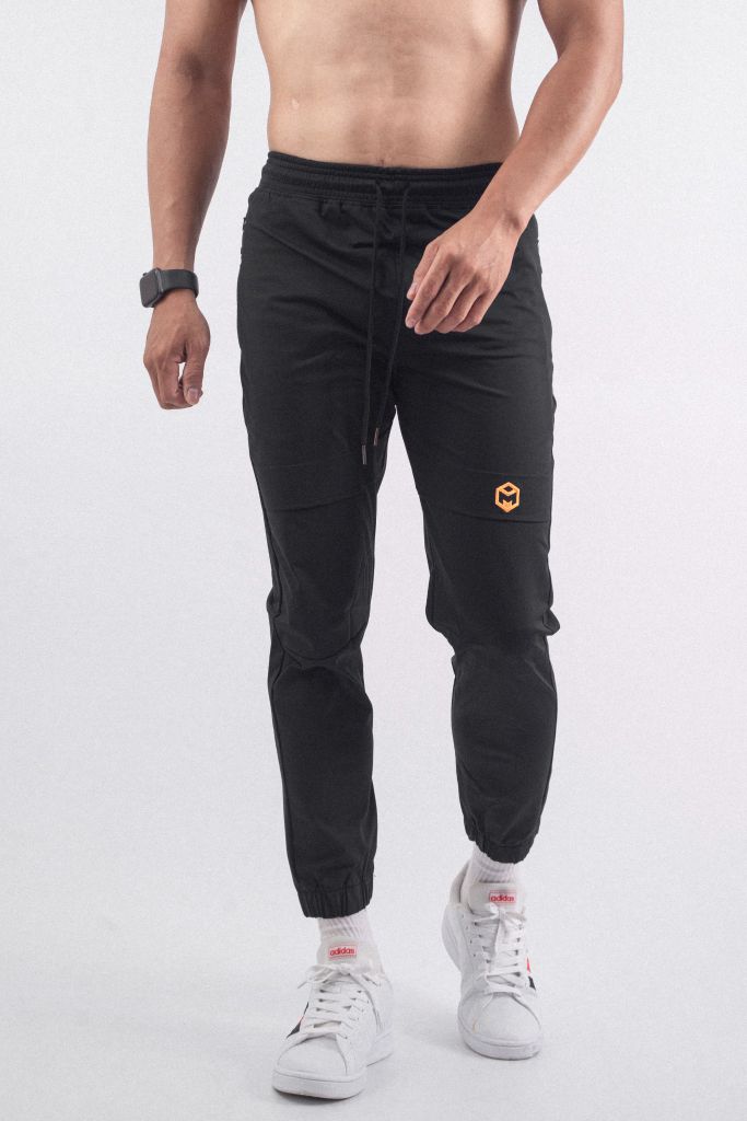 G1046 Quần Jogger vải si cao cấp GYMMAX ( logo thêu )