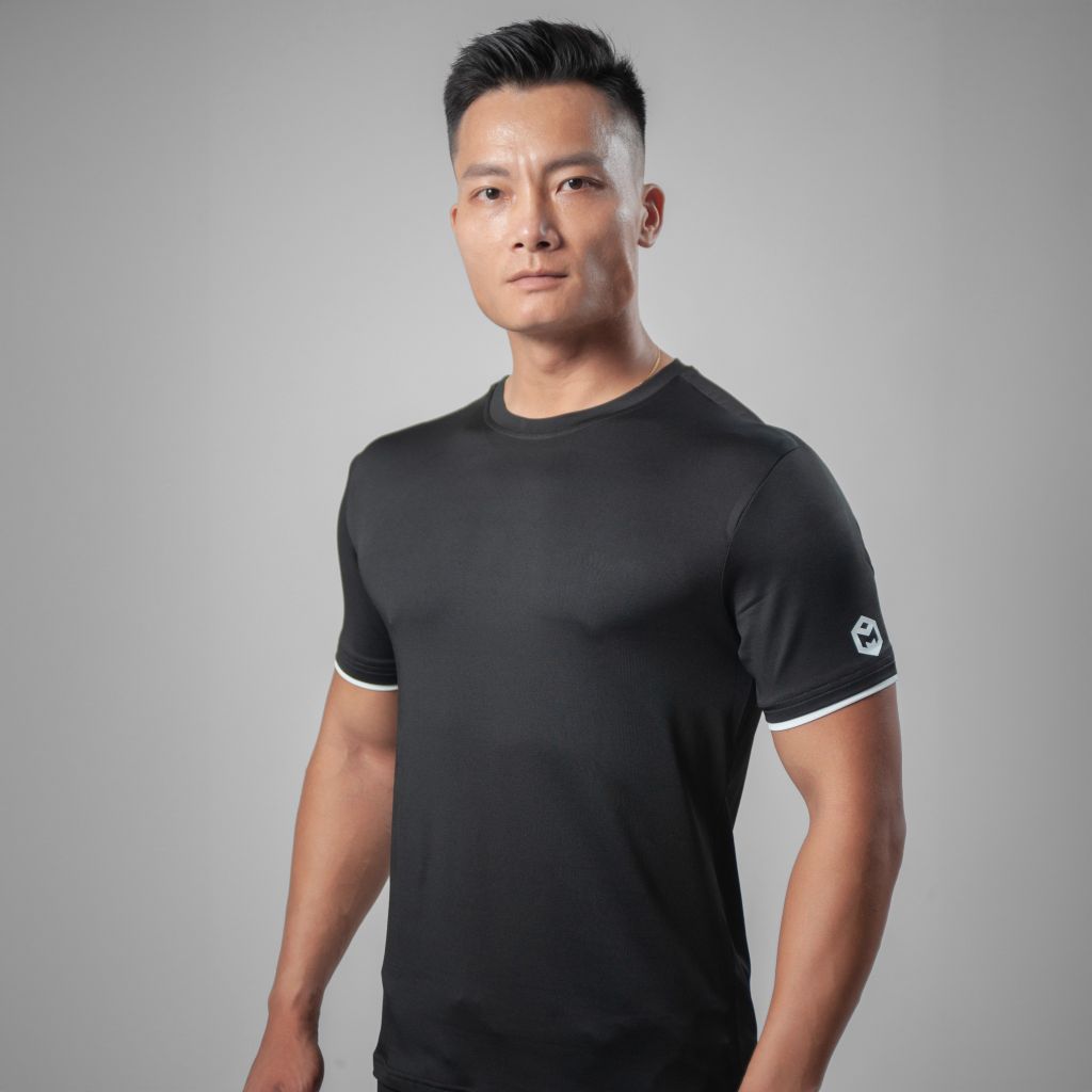 Áo cộc tay ôm body vải thun lạnh phối lưng The Max G08185