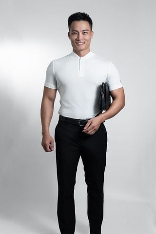 Áo Polo golf luxury white G0944