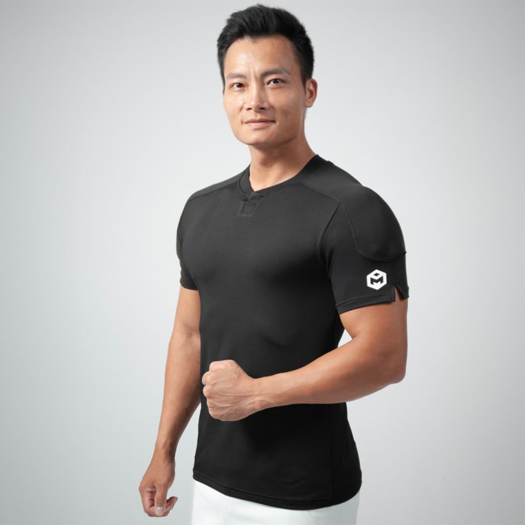 Áo cộc tay dáng ôm vải thun lạnh cổ trụ 4 màu The Max G08181