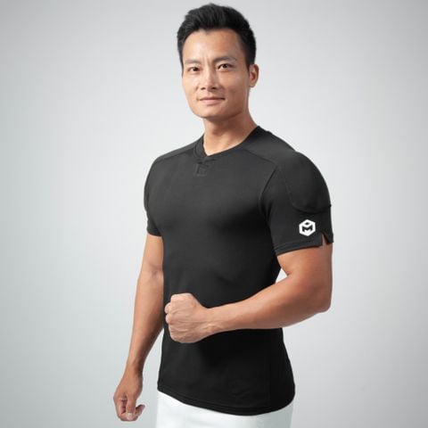 Áo cộc tay dáng ôm vải thun lạnh cổ trụ 4 màu The Max G08181