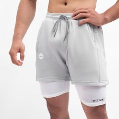 Quần short 2 lớp vải nỉ lớp lót vải lỗ kim The Max T72024 G07161