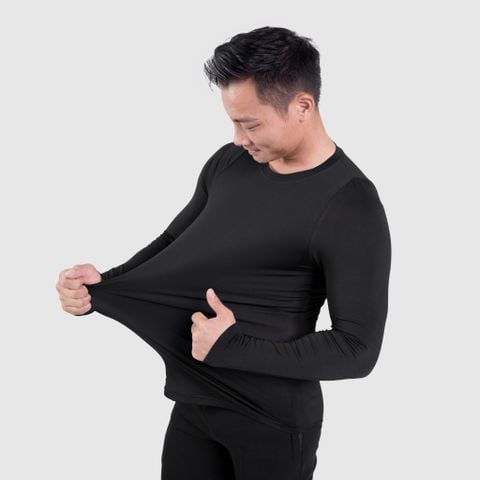 Áo giữ nhiệt vải thun lụa cổ tròn logo gáy The Max T92024 G09191 (mặc lót, mặc chơi thể thao) (9.0)