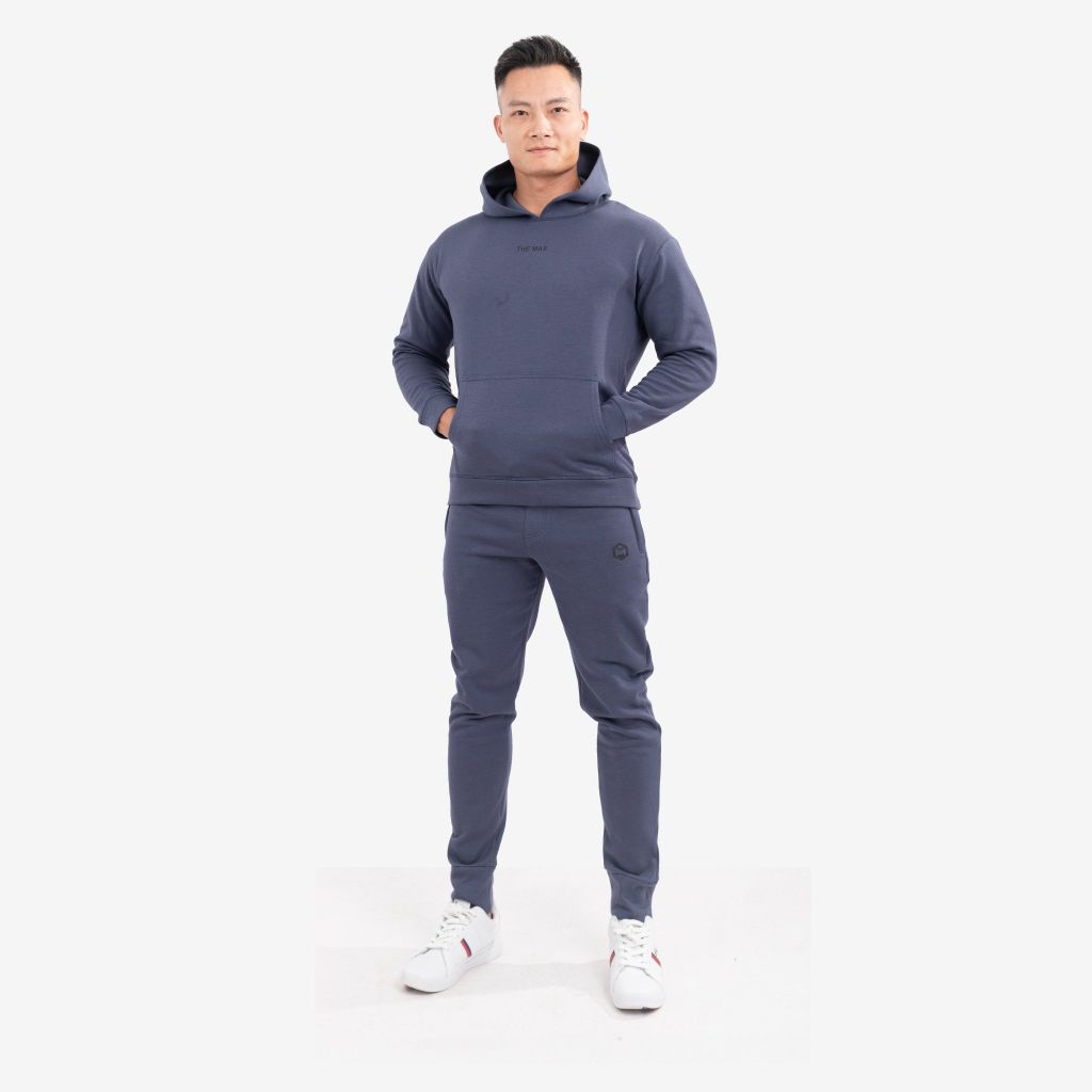 Bộ quần jogger và áo hoodie nỉ trần bông dày mùa thu đông 2024 The Max G10212