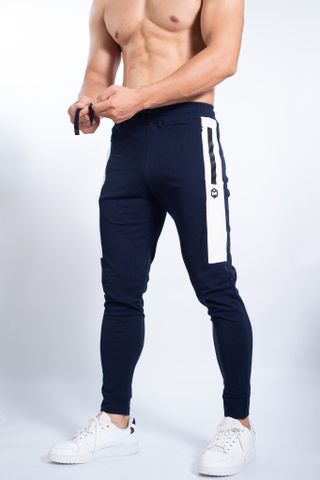 Quần jogger phối sườn vải lacot dáng slimfit T8