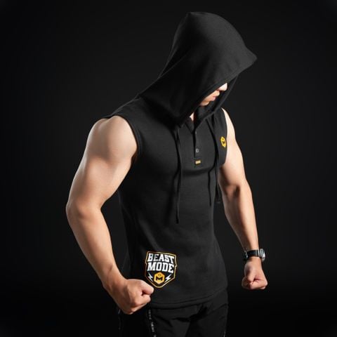 Áo tanktop thể thao chất vải cotton dệt có mũ The Max G08183