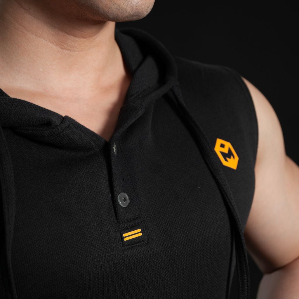 Áo tanktop thể thao chất vải cotton dệt có mũ The Max G08183