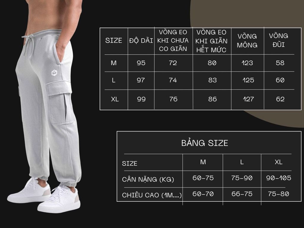 Quần jogger túi hộp vải cotton tổ ong dáng suông The Max G11224