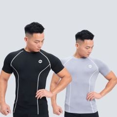Tshirt body combat dải chỉ khác màu logo nổi THE MAX G02233