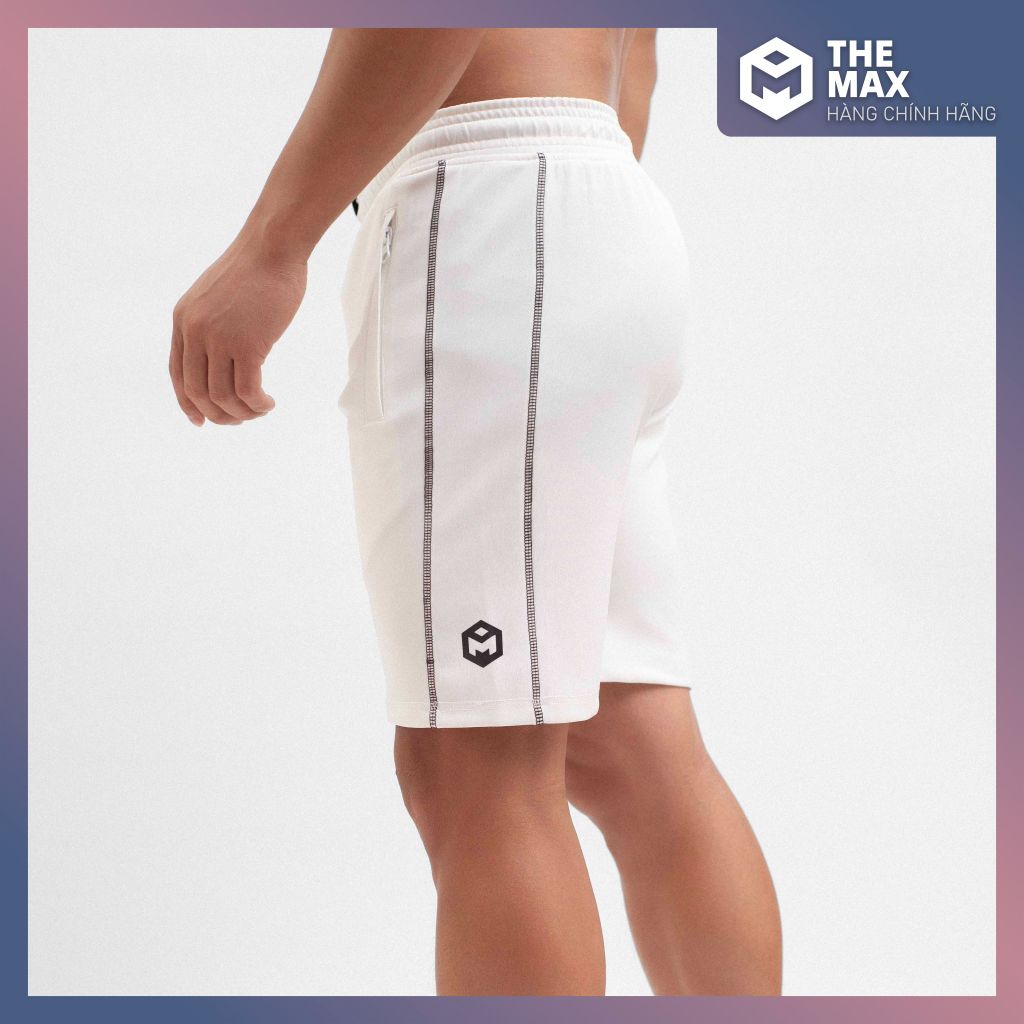 Quần short thể thao vải poly phối dải chỉ nổi The Max T72024 G07160
