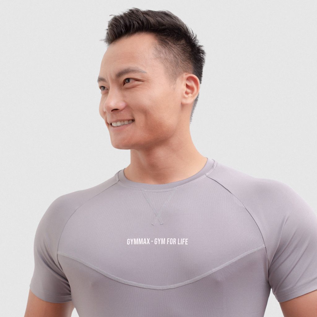 Áo cộc tay body phối dải chỉ ngực Gymmax-Gymforlife T72024 G07171