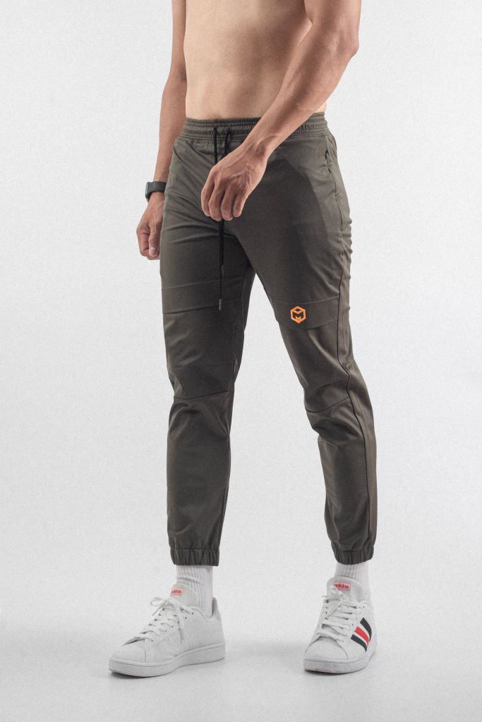 G1046 Quần Jogger vải si cao cấp GYMMAX ( logo thêu )