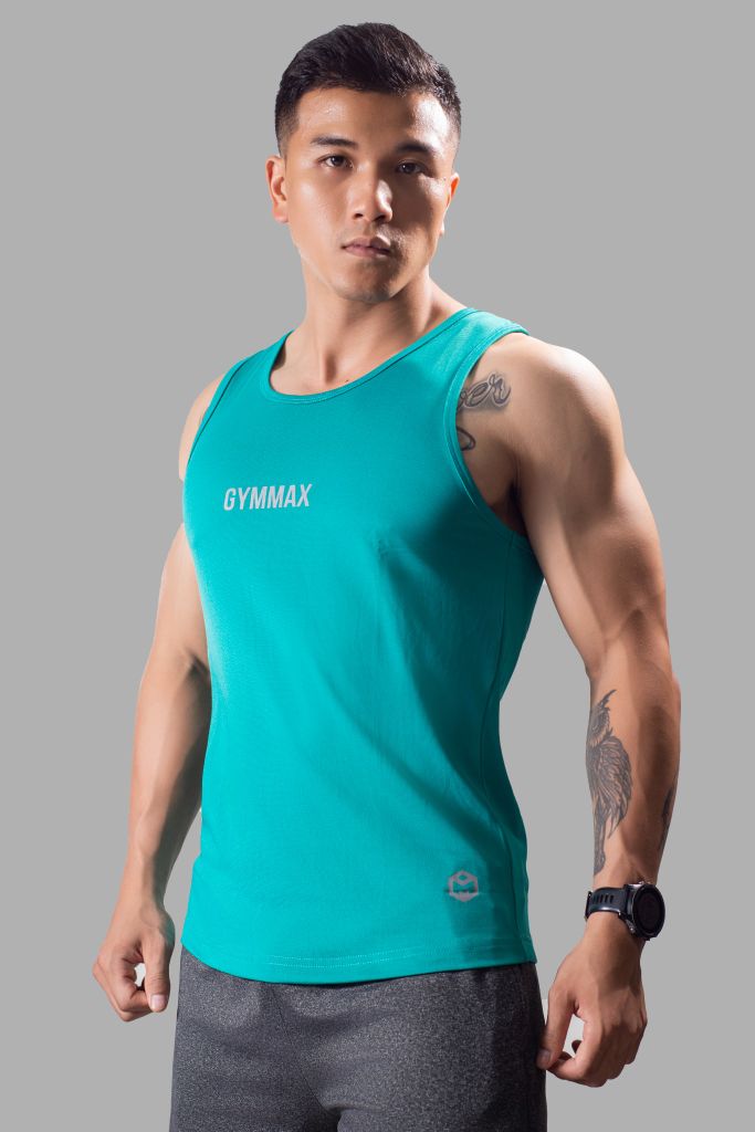 Áo Tanktop Thể Thao vải lacot dáng basic logo THEMAX
