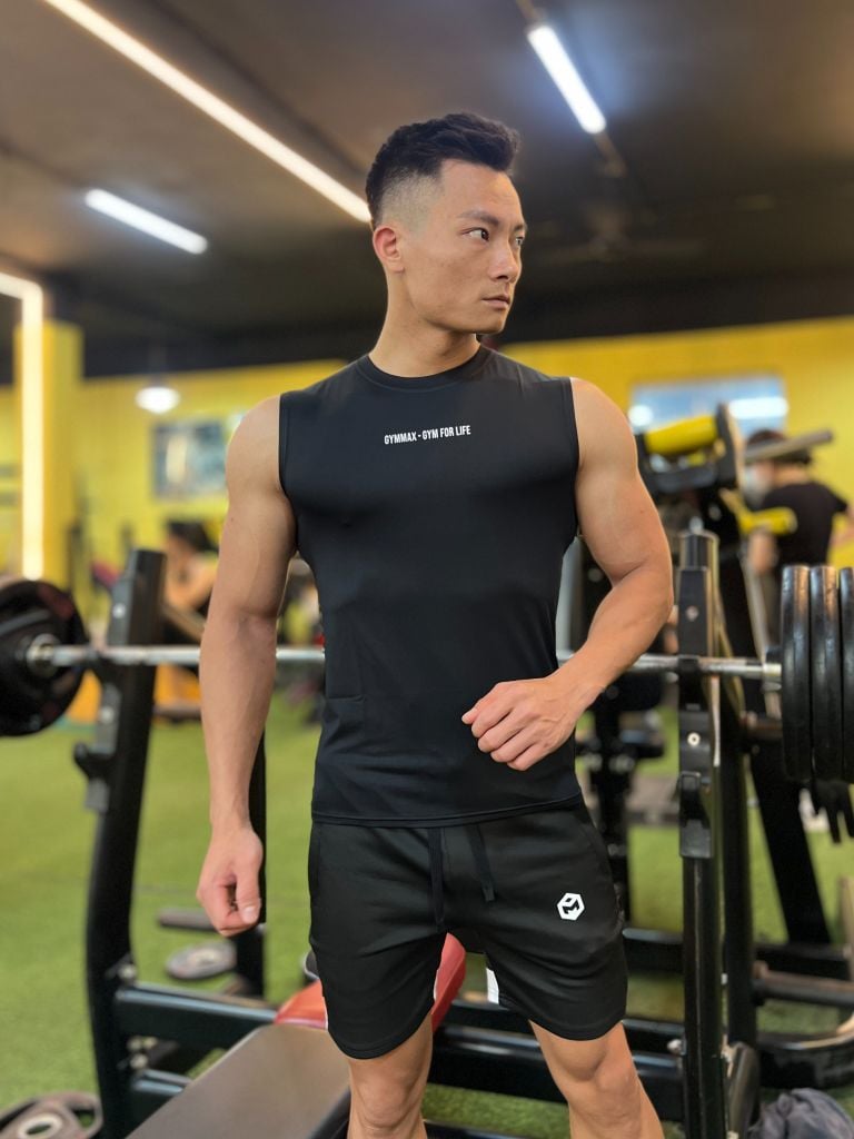 Áo ba lỗ sát nách vải thun lụa ( gym for life)